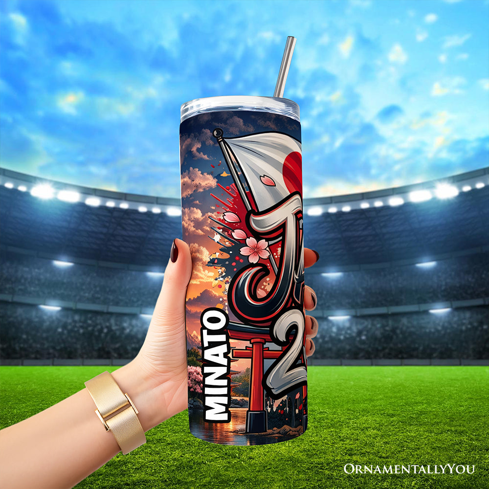 Japan 2026 Soccer Cup 20oz Stainless Steel Tumbler, Sporty Travel Cup