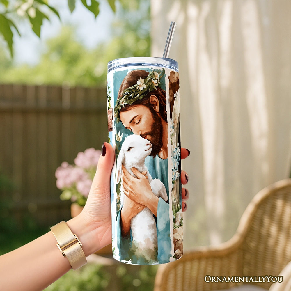 Jesus Has Risen 20oz Personalized Blue Brushstroke Easter Tumbler