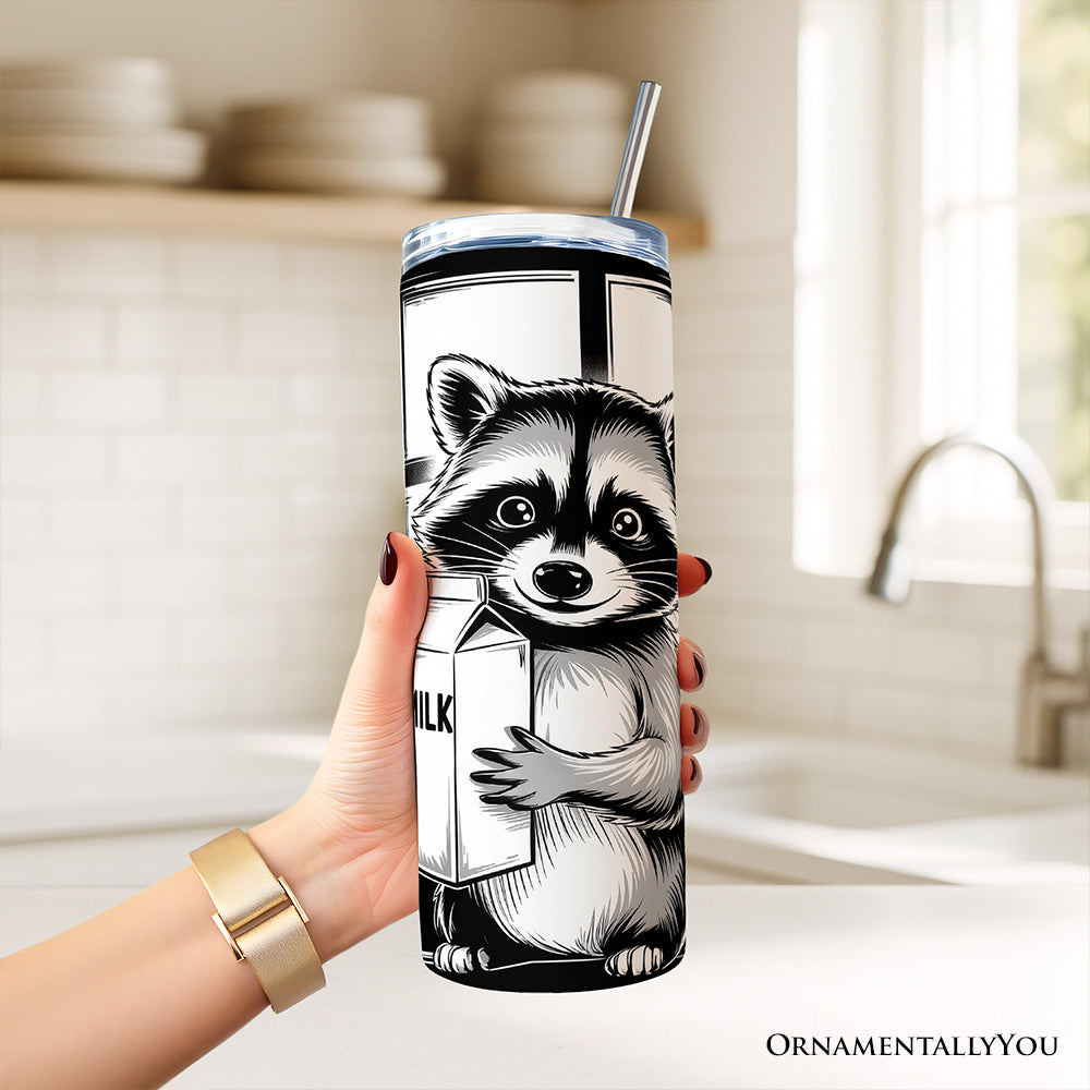 Funny Raccoon Dad 20oz Stainless Steel Tumbler, Monochromatic Mug