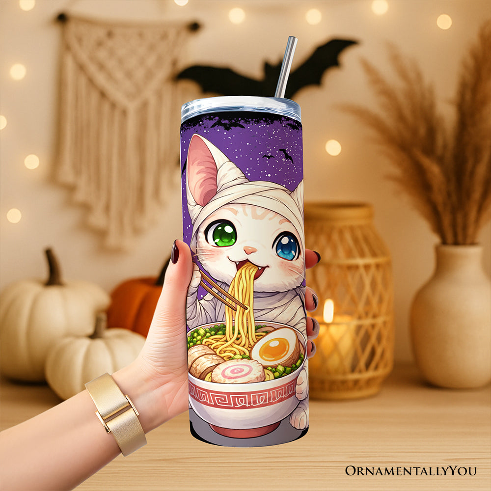 Kawaii Halloween Ramen Sphynx Cat 20oz Stainless Steel Tumbler