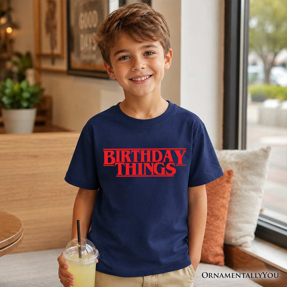 Retro Birthday Things Horror Theme T-Shirt Party Tee