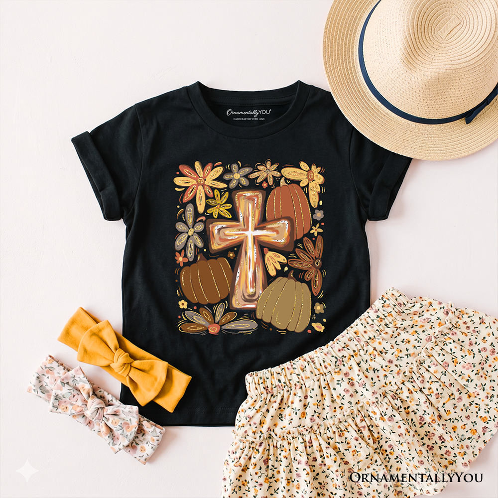 Kids Fall Blessings T-Shirt, Soft Cotton Autumn Faith Graphic Tee