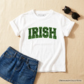 Kids Green St. Patrick's Day Sequin Glitter Shamrock T-Shirt