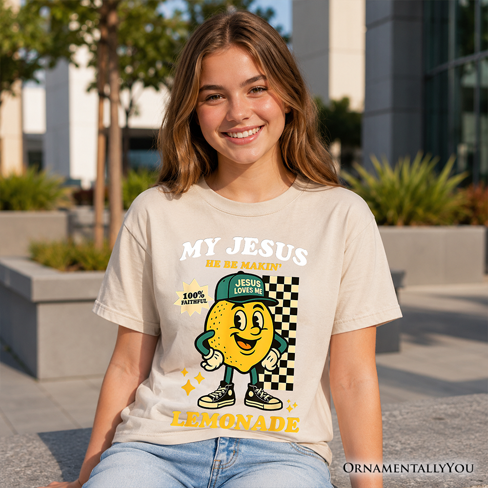 Funny Jesus Lemonade Graphic T-Shirt for Kids - Retro Youth Faith Tee