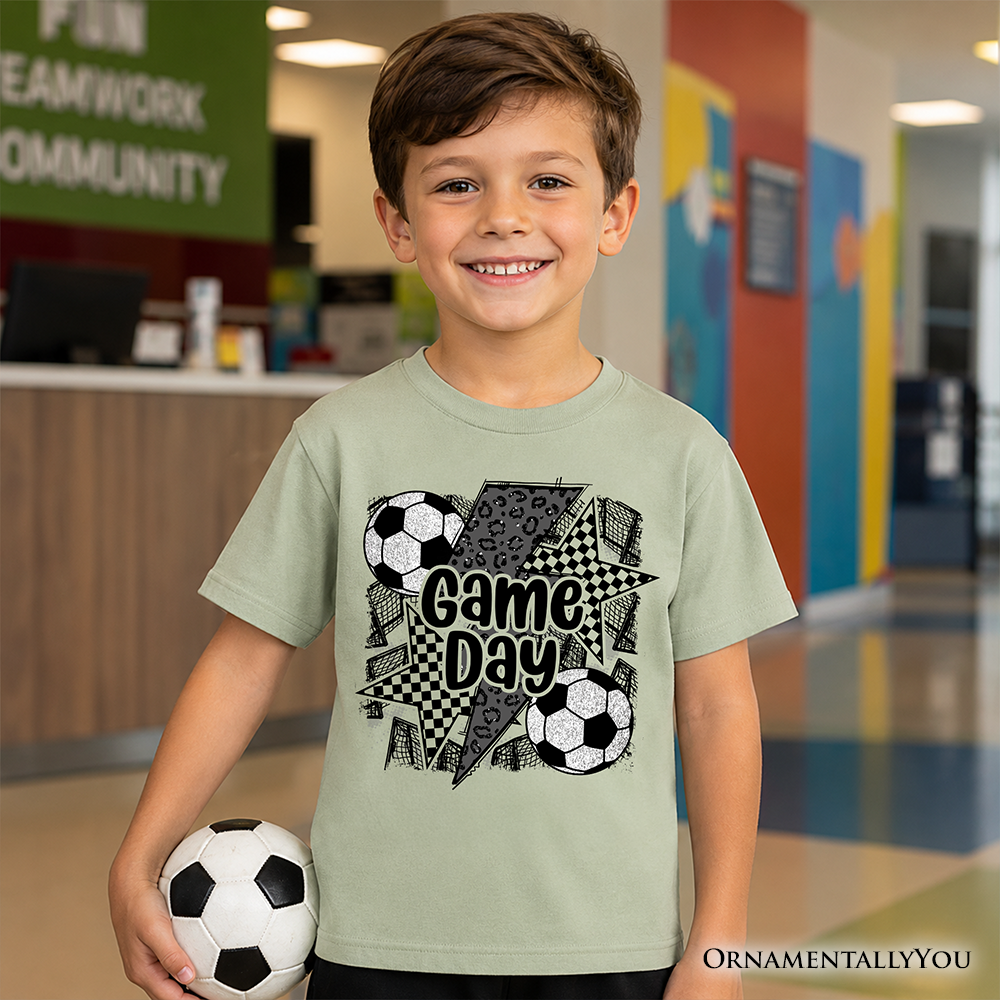 Kids Soccer Game Day T-Shirt, Coquette Sports Youth Graphic Tee