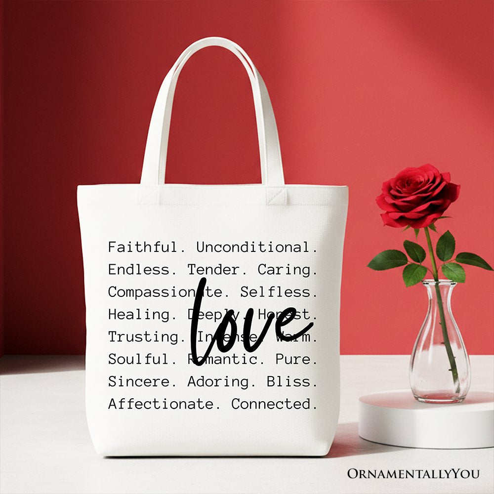 Love Definition Canvas Tote Bag – Minimalist Inspirational Gift