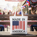 Made In America Bar Code Flag Tote Bag, Patriotic 1776 USA 250th Anniversary Gift Shopper