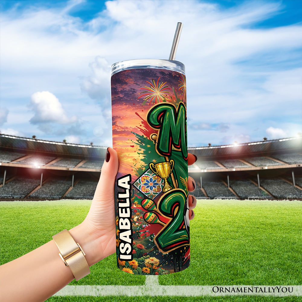 Mexico 2026 Soccer Cup 20oz Stainless Steel Tumbler with Straw