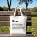 Mom Definition Canvas Tote Bag - Minimalist Cotton Shopper