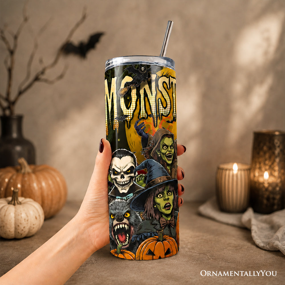 Monster Mash Horror 20oz Personalized Tumbler with Straw