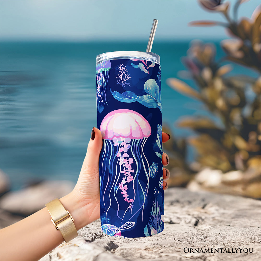 Ocean Jellyfish and Sea Turtle 20oz Stainless Steel Tumbler