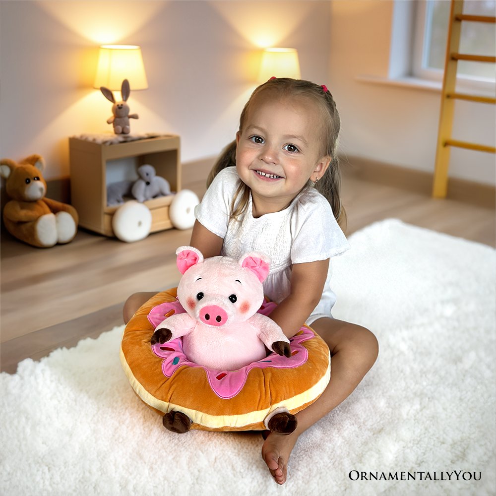 Ollie Oinker Pig Plushie 12" Donut Stuffed Animal Toy