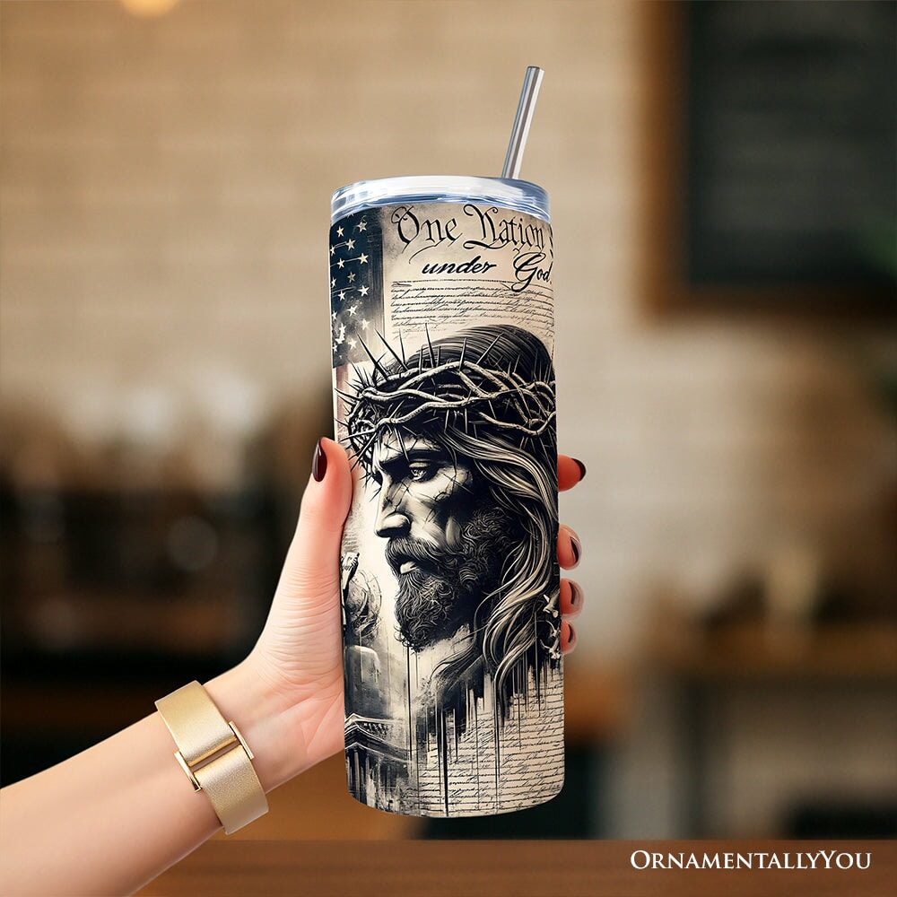 Patriotic One Nation Under God 20oz Stainless Steel Travel Tumbler