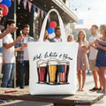 Red White and Brew Patriotic Tote Bag for 4th of July Parties