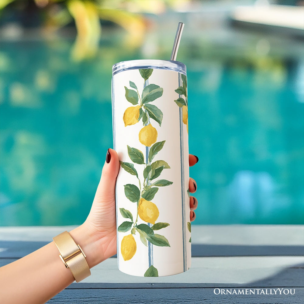 Refreshing Lemon Branch 20oz Tumbler with Lid and Stainless Straw
