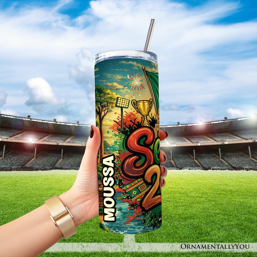 Senegal 2026 Soccer Cup 20oz Stainless Steel Tumbler, Fan Gift