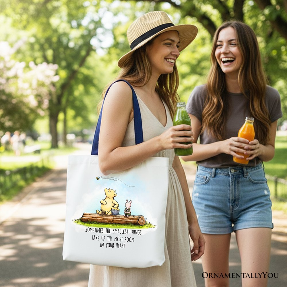 Winnie-the-Pooh Quote Cotton Tote Bag - Whimsical Minimalist Shopper
