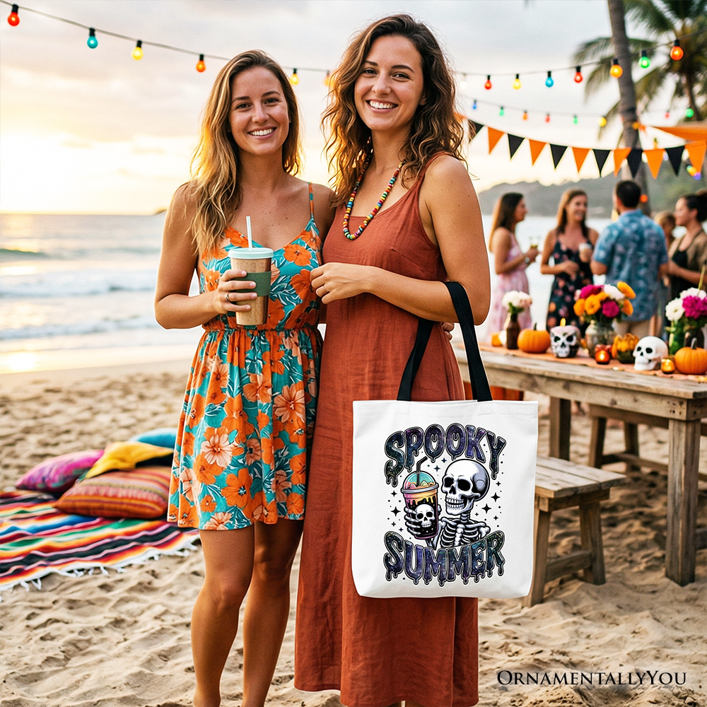 Spooky Summer Skeleton Tote Bag, Funny Horror Fan Gift