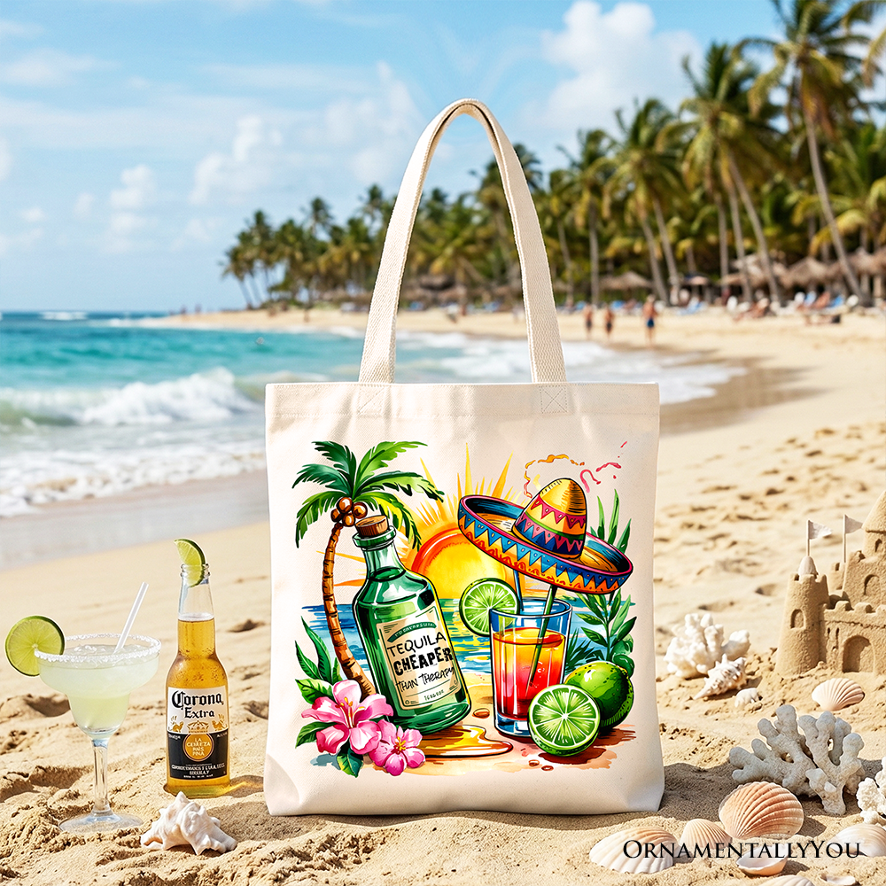 Tequila Cheaper Than Therapy Tote Bag Funny Cinco De Mayo Shopper