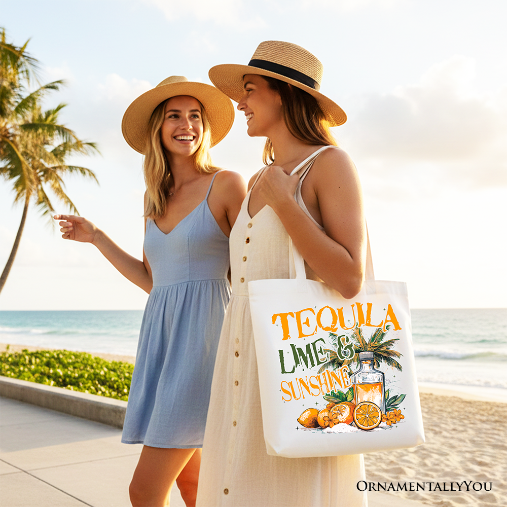 Tequila Lime & Sunshine Tote Bag - Trendy Summer Party Shopper