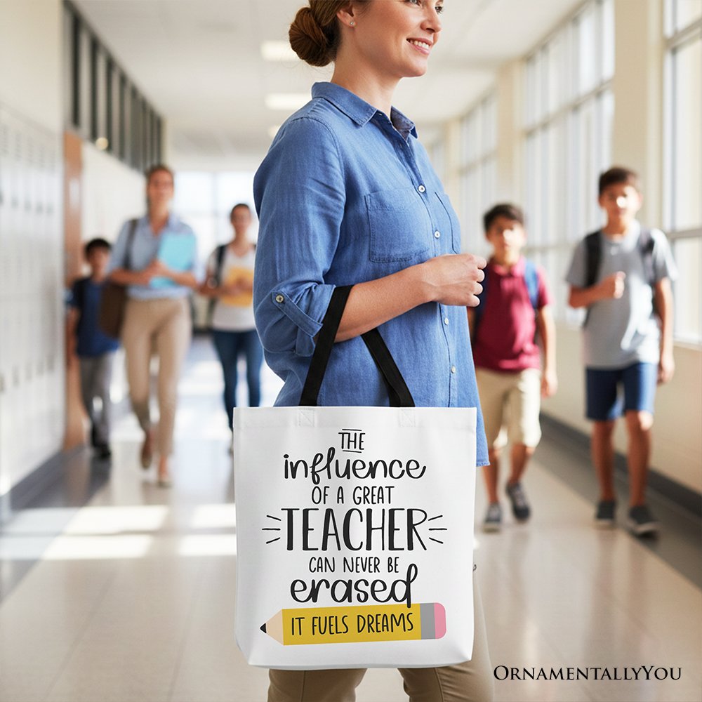 Great Teacher Appreciation Cotton Tote Bag - Educator Gift