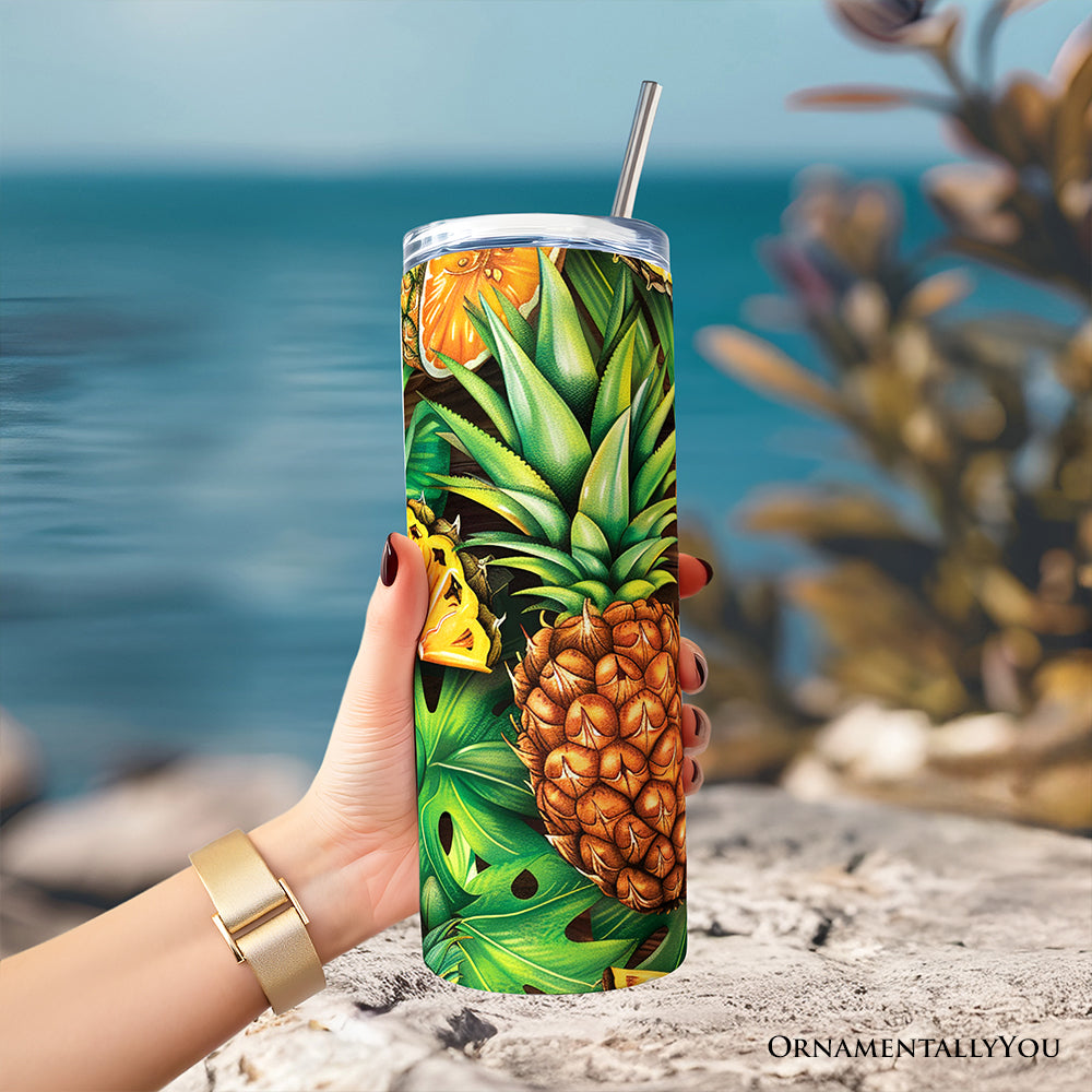 Tropical Pineapple Citrus and Coconut 20oz Personalized Tumbler