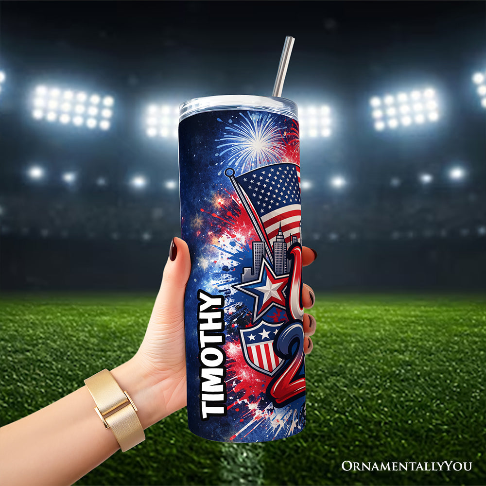 USA 2026 Soccer Cup 20oz Stainless Steel Travel Tumbler with Straw