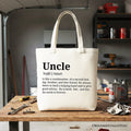 Uncle Definition Canvas Tote Bag Funny Family Shopper Gift