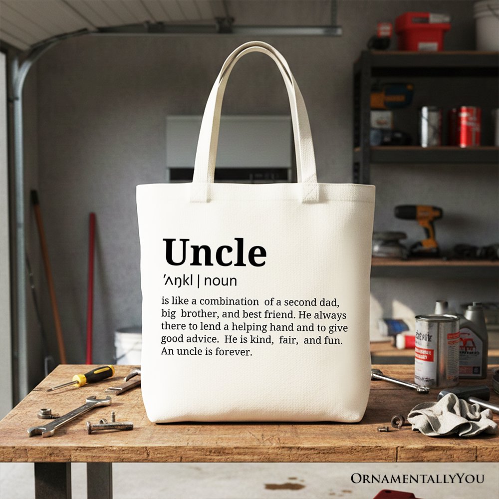 Uncle Definition Canvas Tote Bag Funny Family Shopper Gift