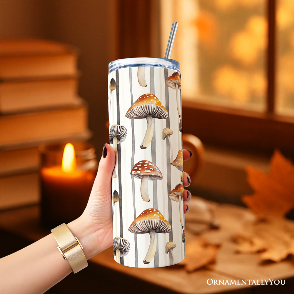 Vintage Woodland Mushroom 20oz Personalized Tumbler Forest Nature
