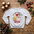 Santa Beer Christmas Sweatshirt, It’s The Most Wonderful Time Funny Holiday Sweater for Festive Drinkers