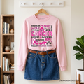 Breast Cancer Awareness Ribbon Sweatshirt, In October We Wear Pink Support Sweater