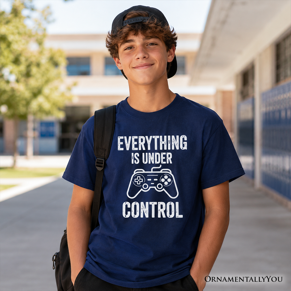 Kids Gamer T-Shirt Everything Is Under Control Graphic Cotton Tee