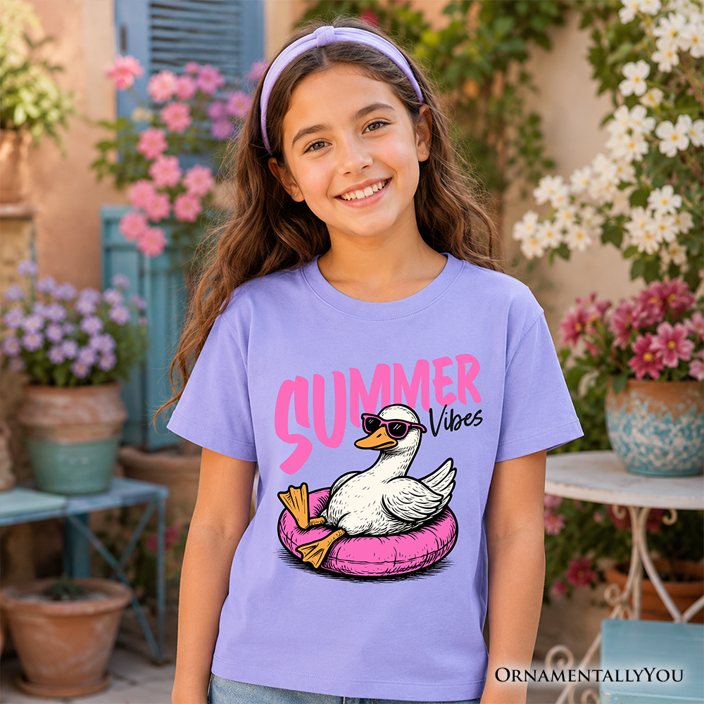 Kids Summer Vibes Funny Goose Beach Vacation T-Shirt