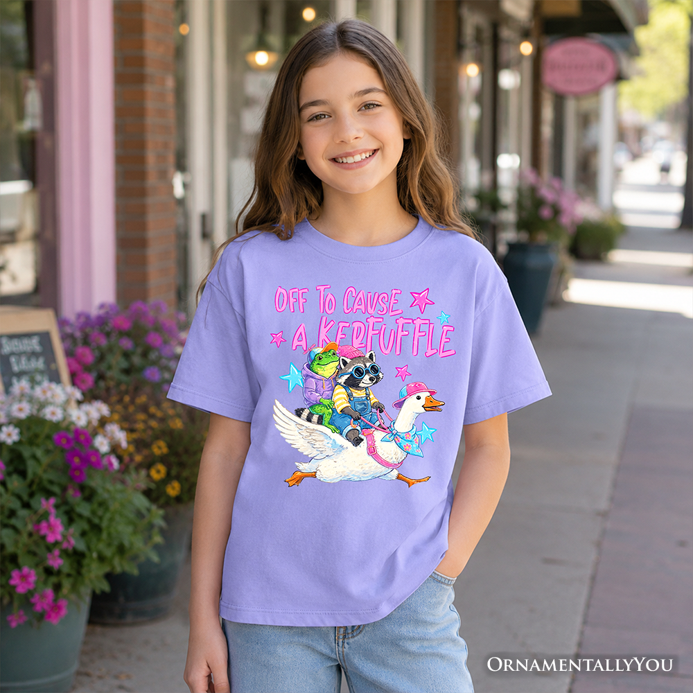 Off To Cause A Kerfuffle Kids Graphic T-Shirt, Funny Cotton Tee