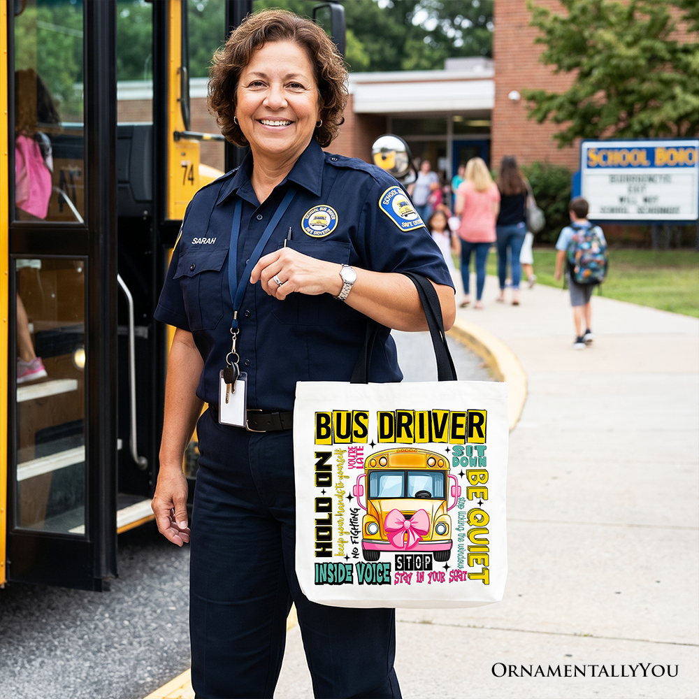 Funny School Bus Driver Tote Bag, Back to School Gift Shopper
