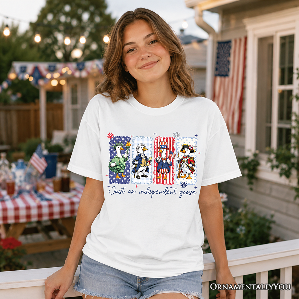 Kids Just An Independent Goose Patriotic 4th of July T-Shirt
