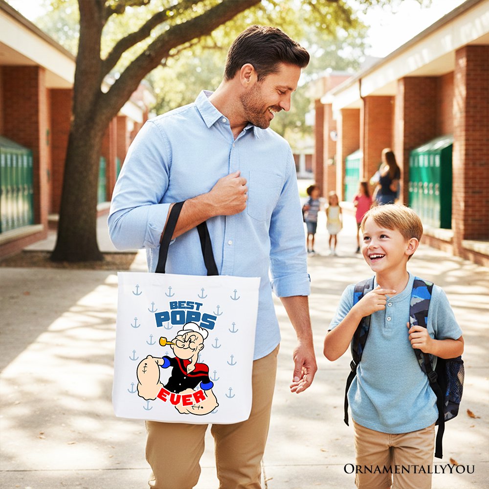 Best Pops Ever Popeye Canvas Tote Bag Dad Gift Shopper