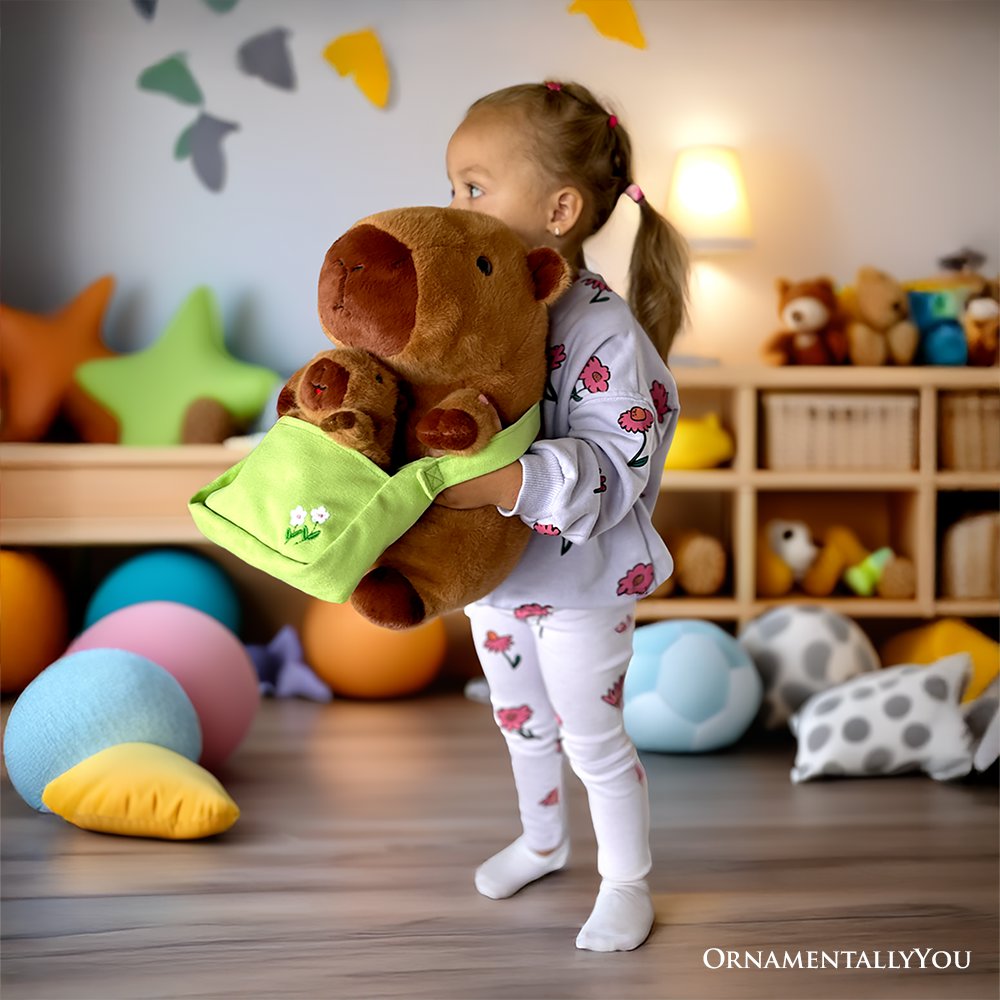 Coco the Capybara and Baby Plushie Set - 12" Stuffed Animal Duo