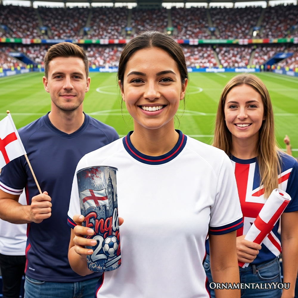 England 2026 Soccer Championship 20oz Stainless Steel Tumbler