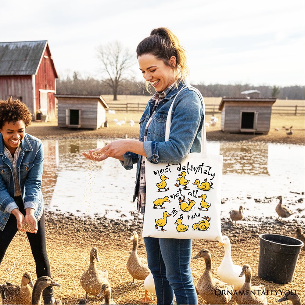 Funny Ducks Sarcastic Canvas Tote Bag Whimsical Gift Shopper