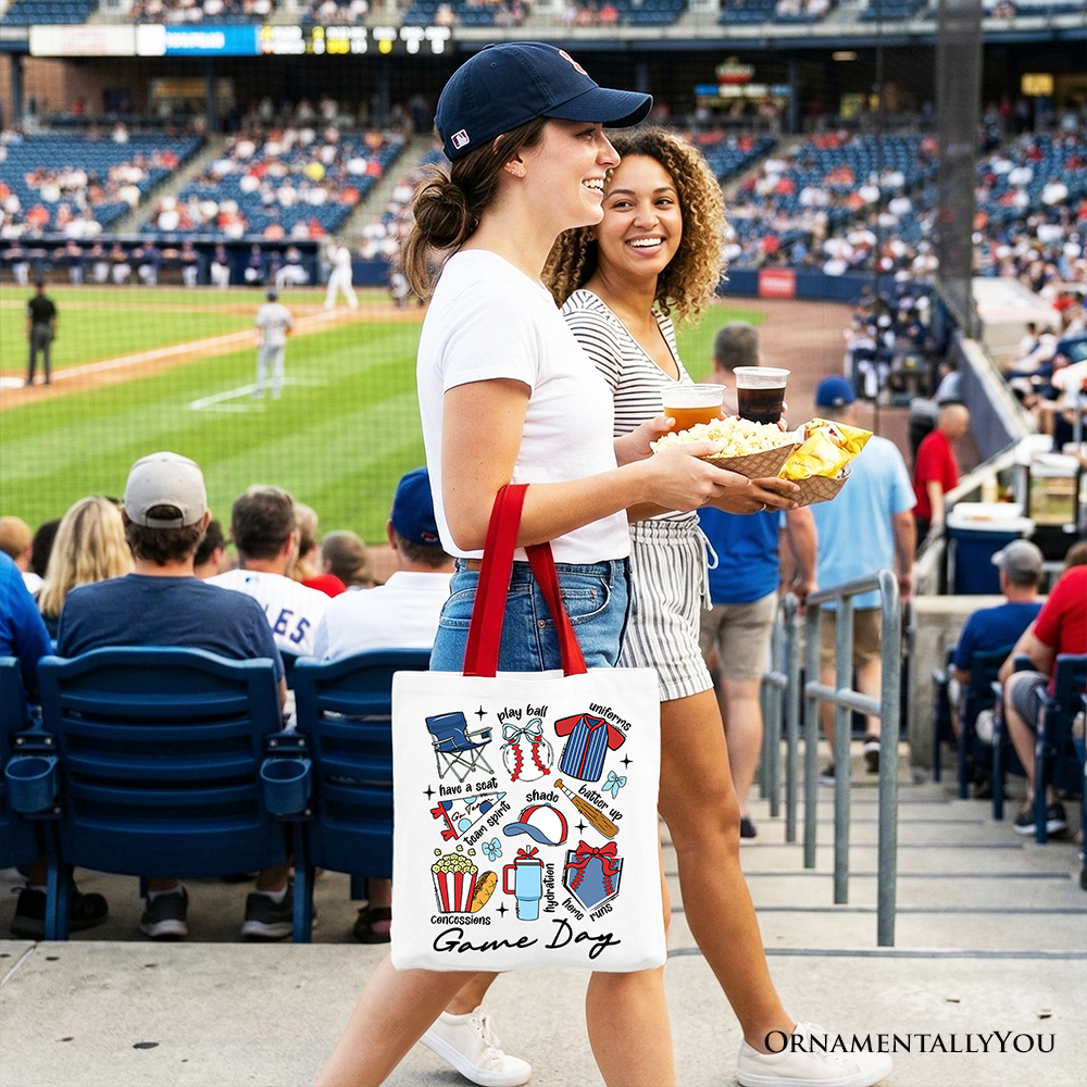 Game Day Baseball Tote Bag, Sports Fan Gift Shopper