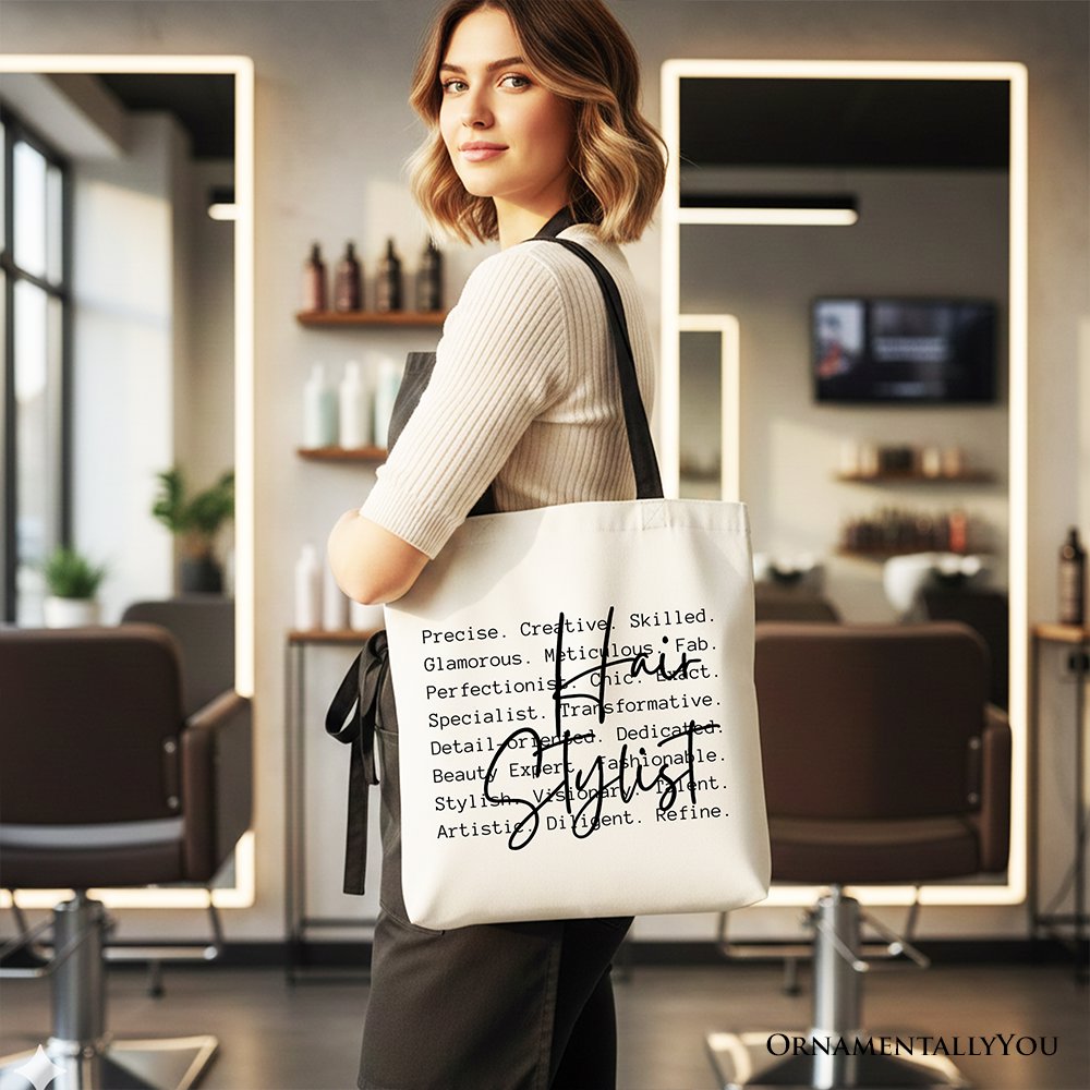 Hair Stylist Definition Cotton Canvas Tote Bag, Minimalist Gift