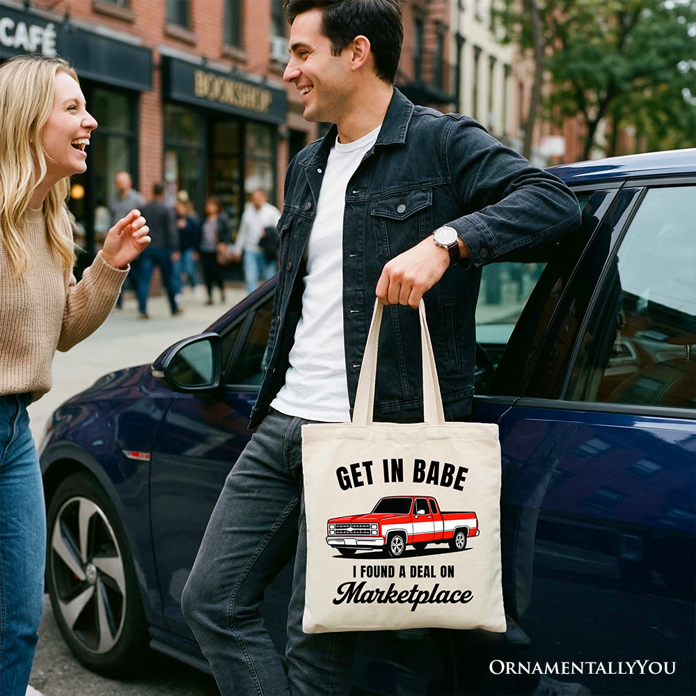 I Found A Deal On Marketplace Tote Bag Funny Red Truck Shopper