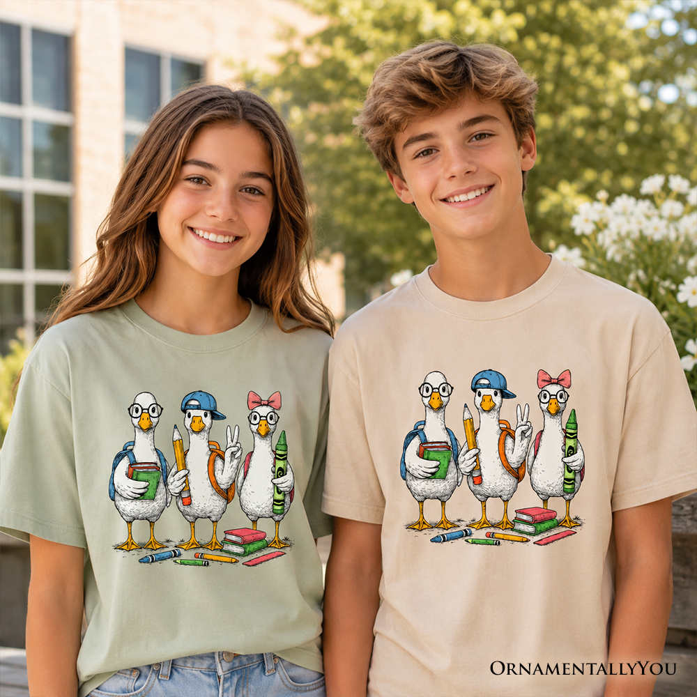 Cute Goose Back to School T-Shirt Classroom Graphic Tee