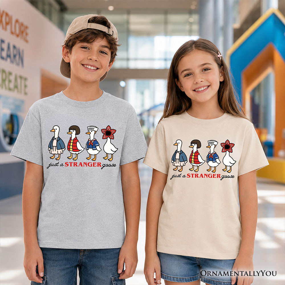 Kids Just a Stranger Goose T-Shirt - Retro Funny Graphic Youth Tee