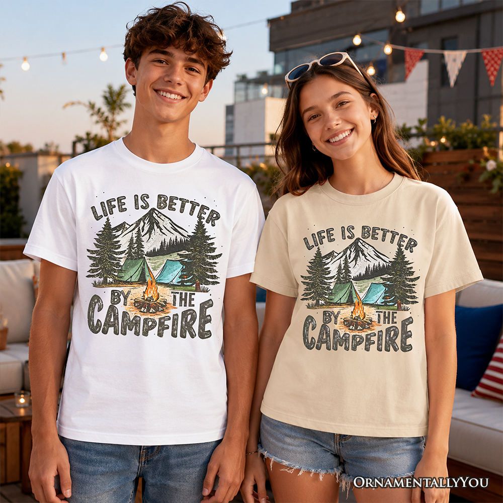 Kids Life Is Better by the Campfire Graphic Camping T-Shirt