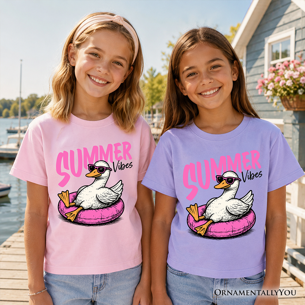 Kids Summer Vibes Funny Goose Beach Vacation T-Shirt