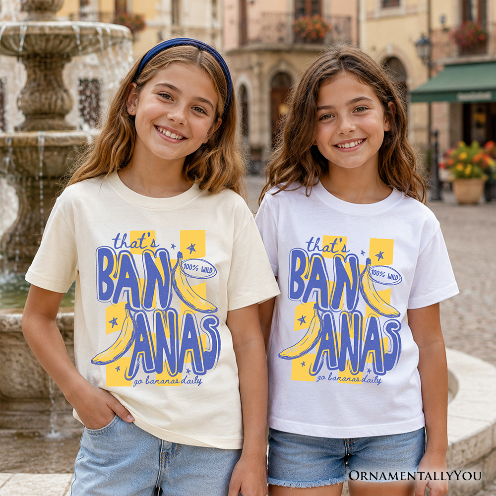 Kids That's Bananas Tropical Summer T-Shirt, Soft Cotton Youth Tee