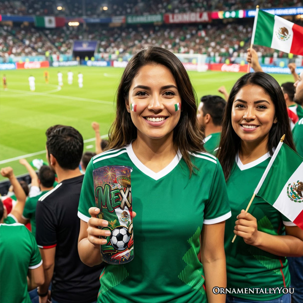 Mexico 2026 Soccer Cup 20oz Stainless Steel Tumbler with Straw